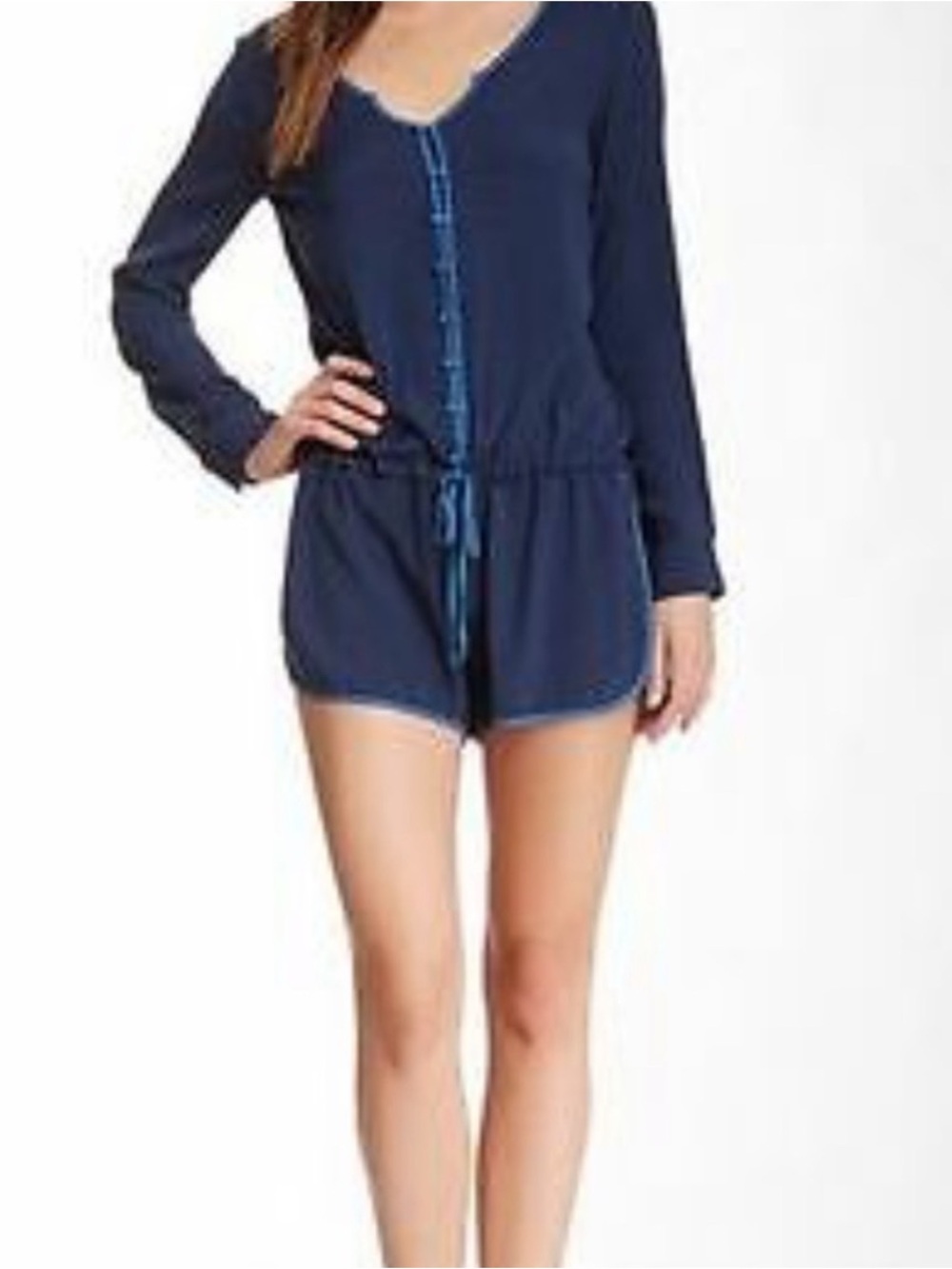 david lerner blue romper silk